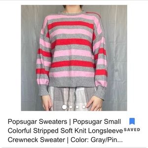 Women’s POPSUGAR balloon sleeve striped sweater in XL EUC worn once